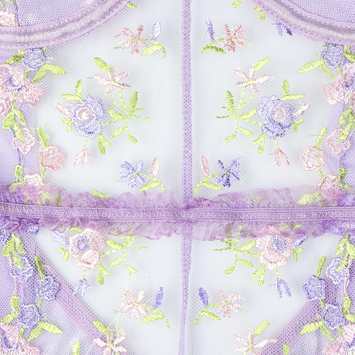 Lilac Bloom Embroidered Dress Set