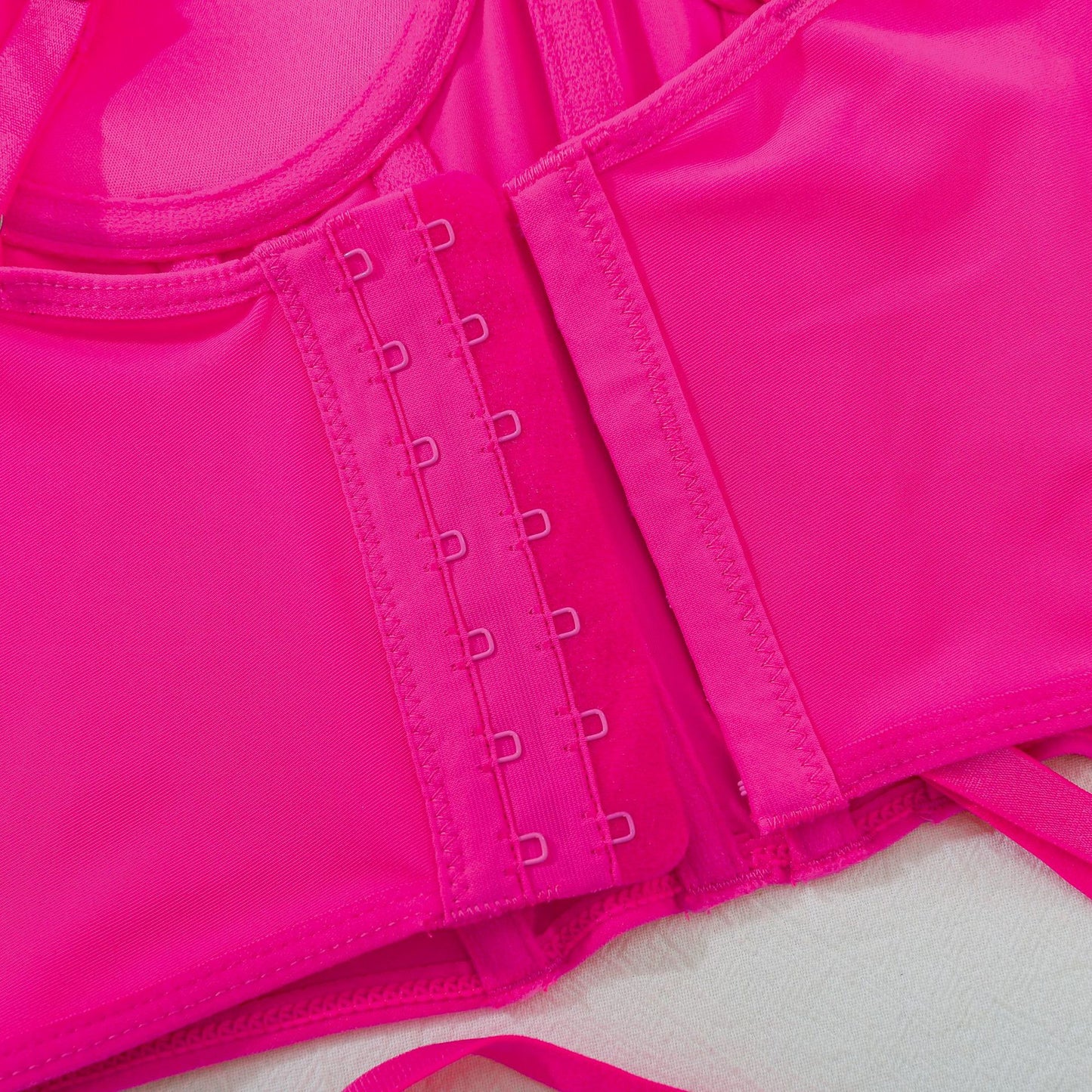 Electric Desire Hot Pink Rhinestone Strap Bustier Set