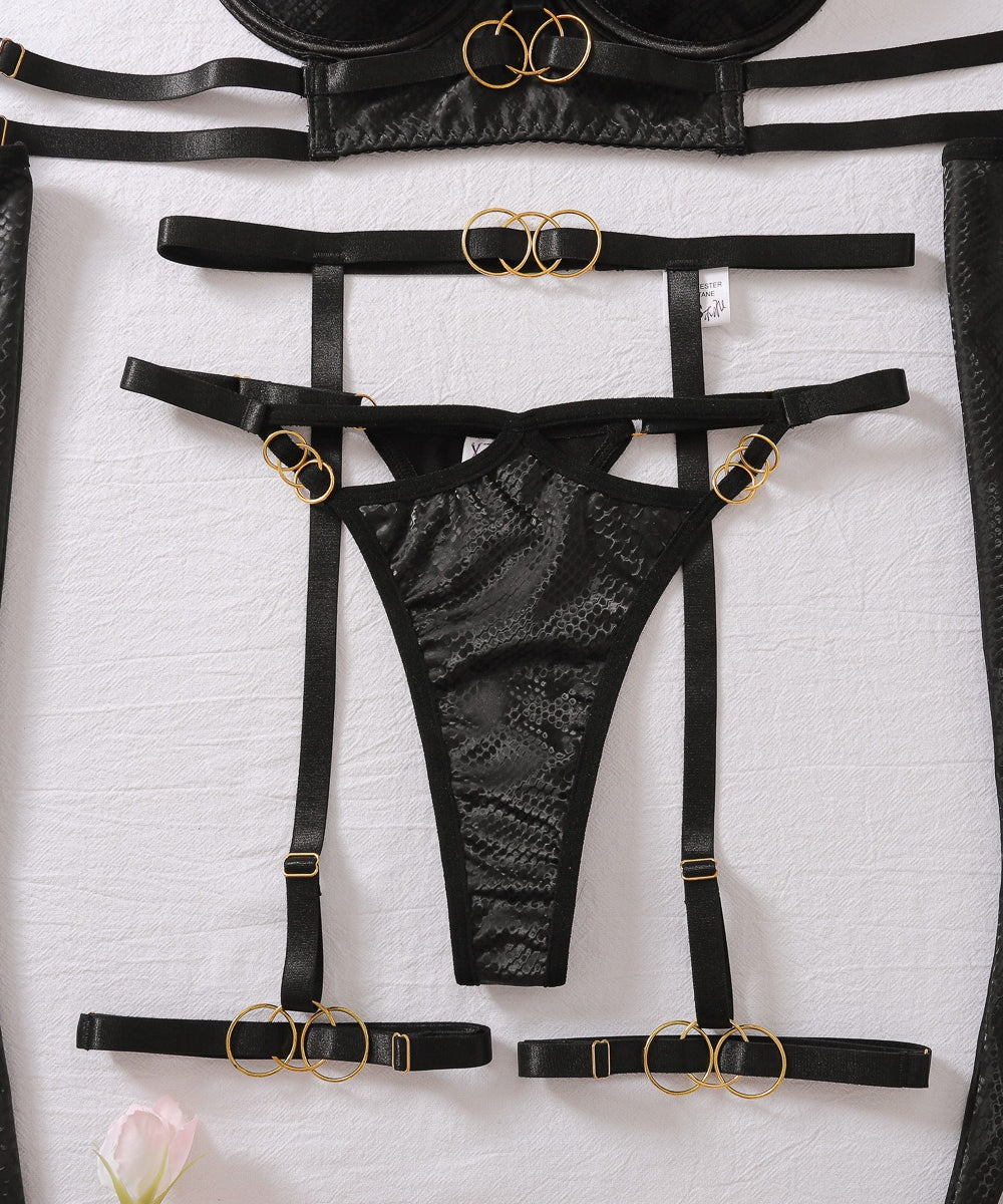 Midnight Serpent Strappy Lingerie Set