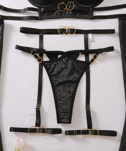 Midnight Serpent Strappy Lingerie Set