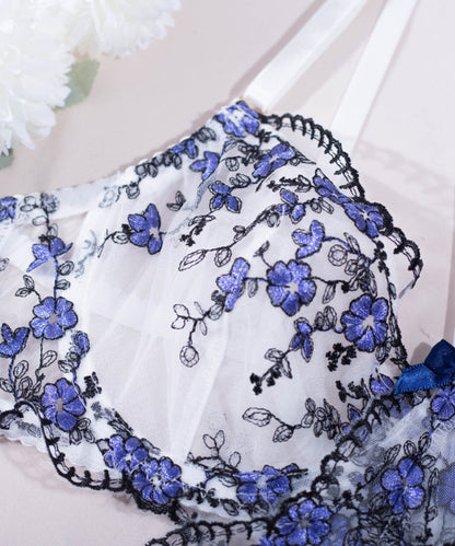 Twilight Meadow Embroidered Lingerie Set