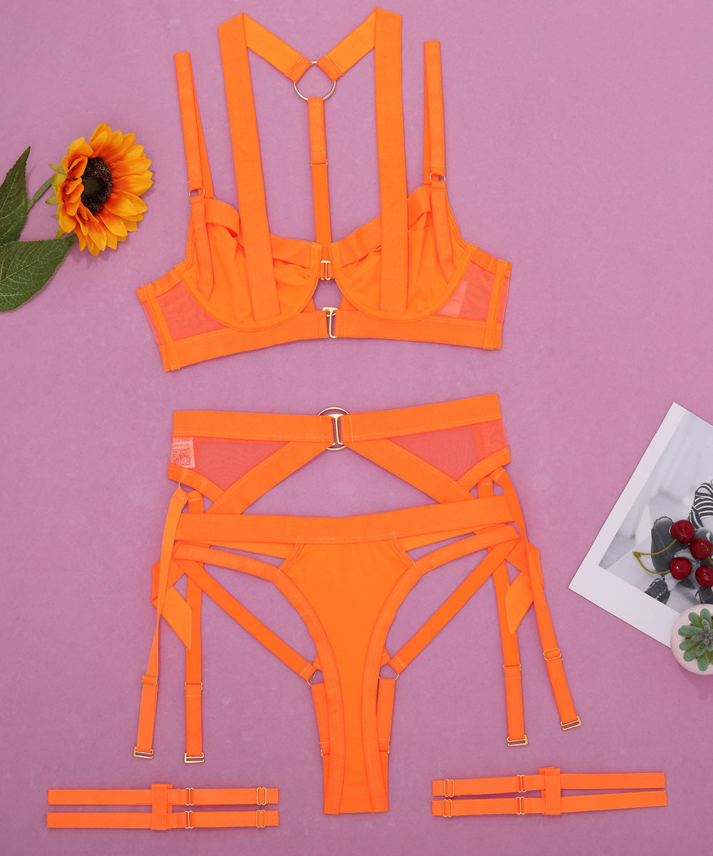 Siren Straps Strappy Satin Lingerie Set