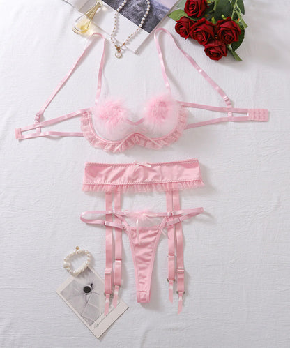 Sugar Tease Pink Feather Lingerie Set