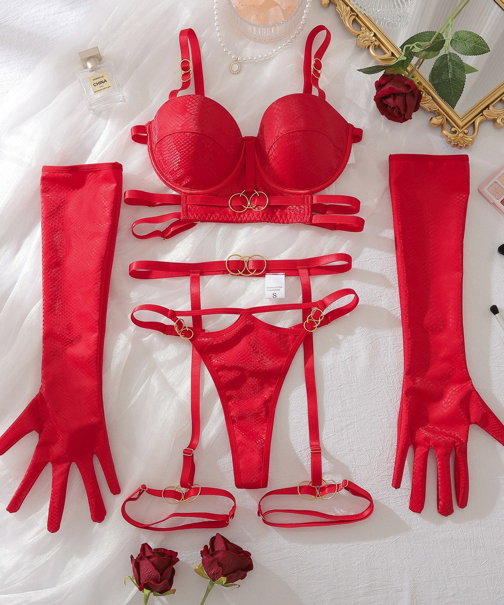 Midnight Serpent Strappy Lingerie Set