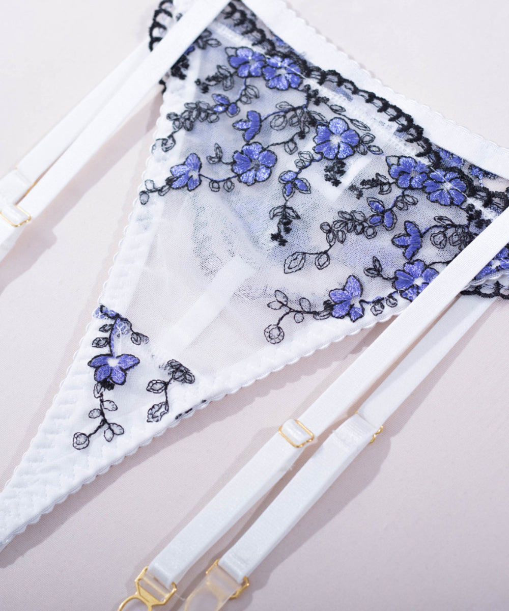 Twilight Meadow Embroidered Lingerie Set