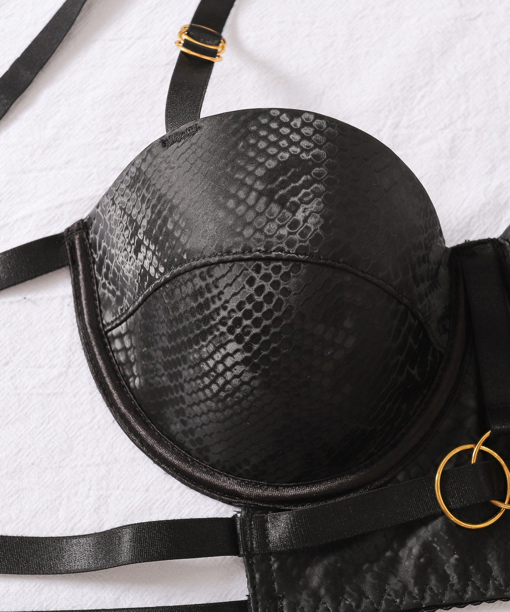 Midnight Serpent Strappy Lingerie Set