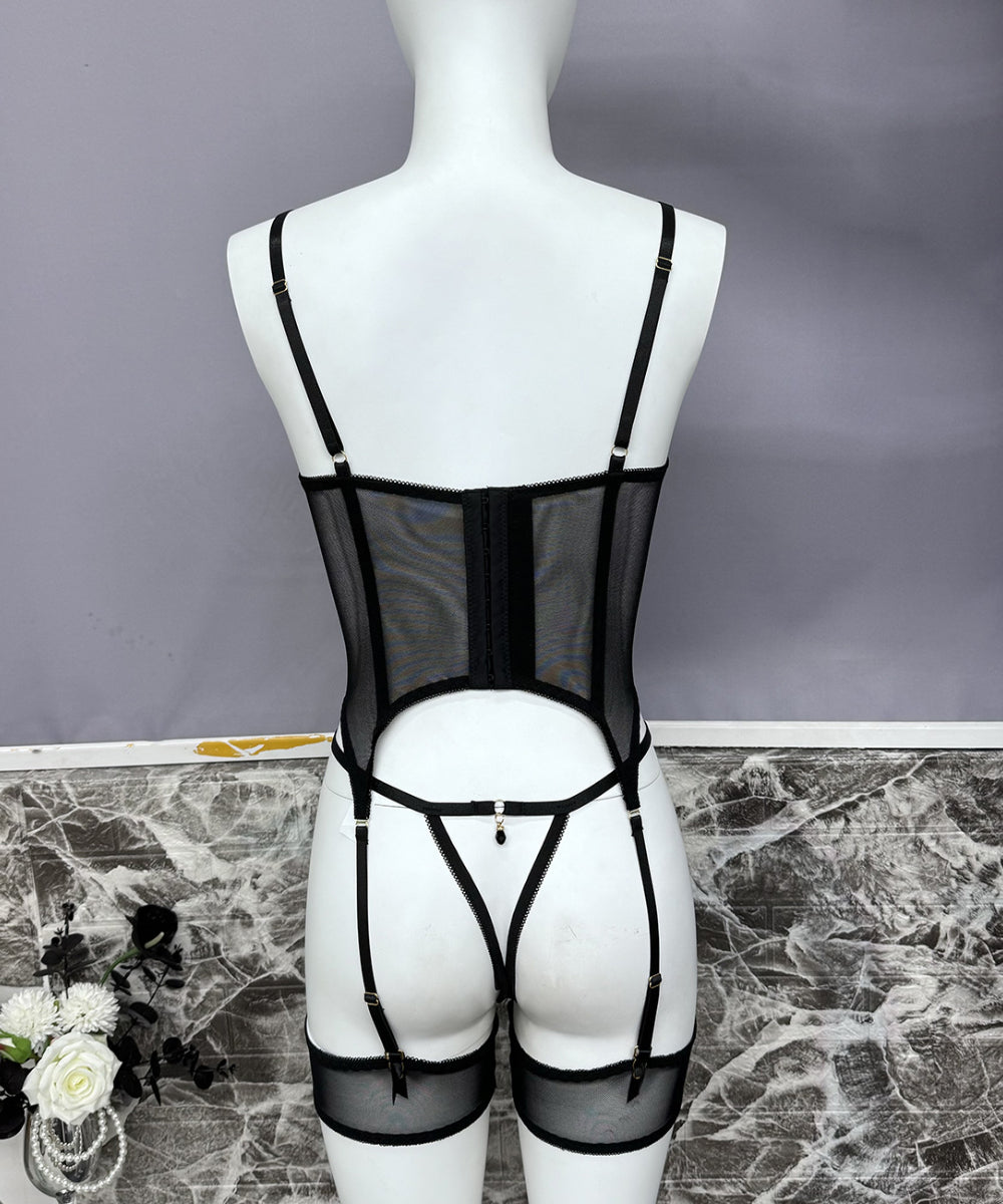 Chateau Allure Embroidered Bustier Set (Multi colors)