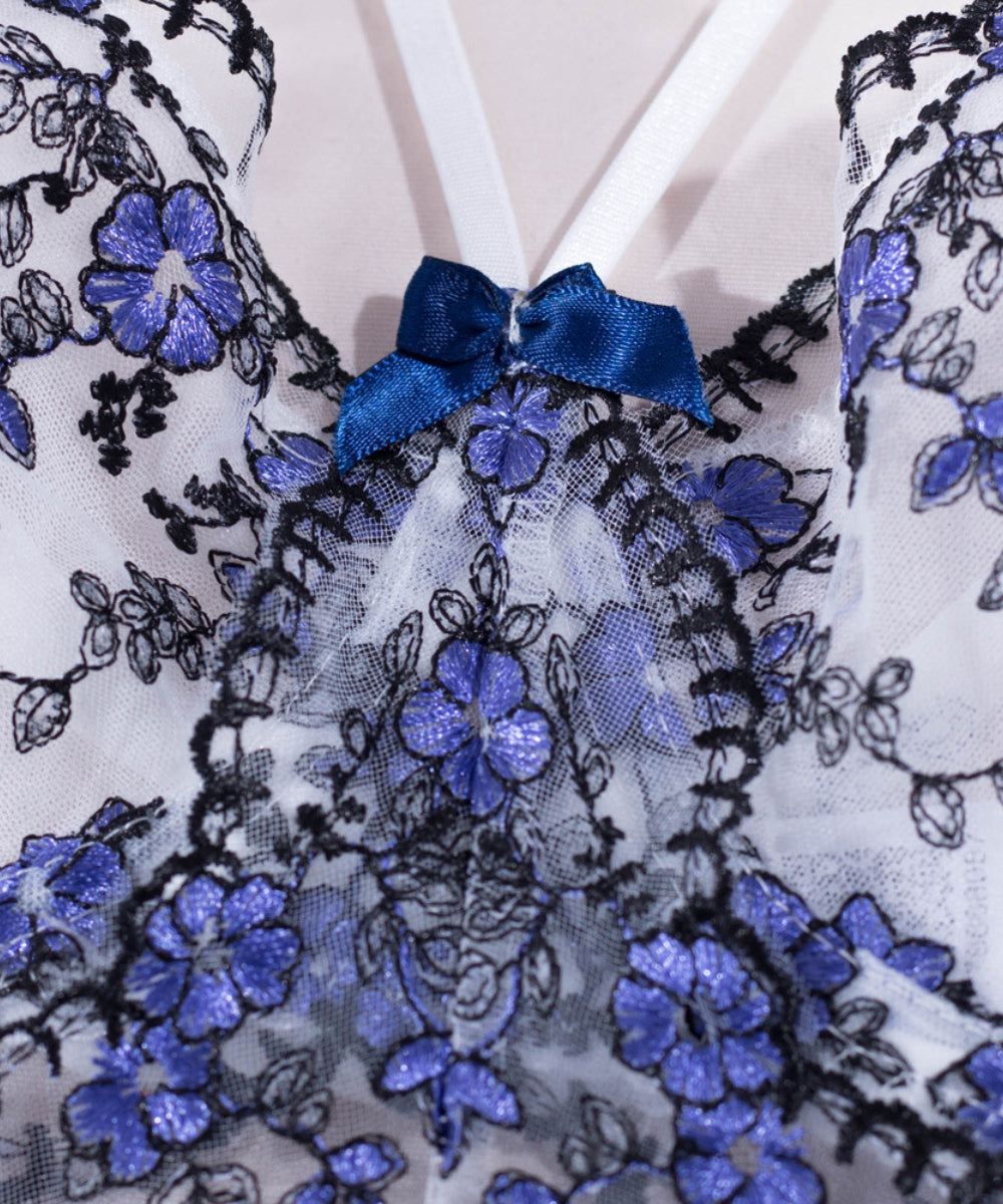 Twilight Meadow Embroidered Lingerie Set