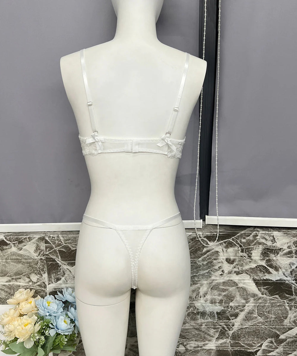 Moonlit Bloom Floral Embroidered Lingerie Set