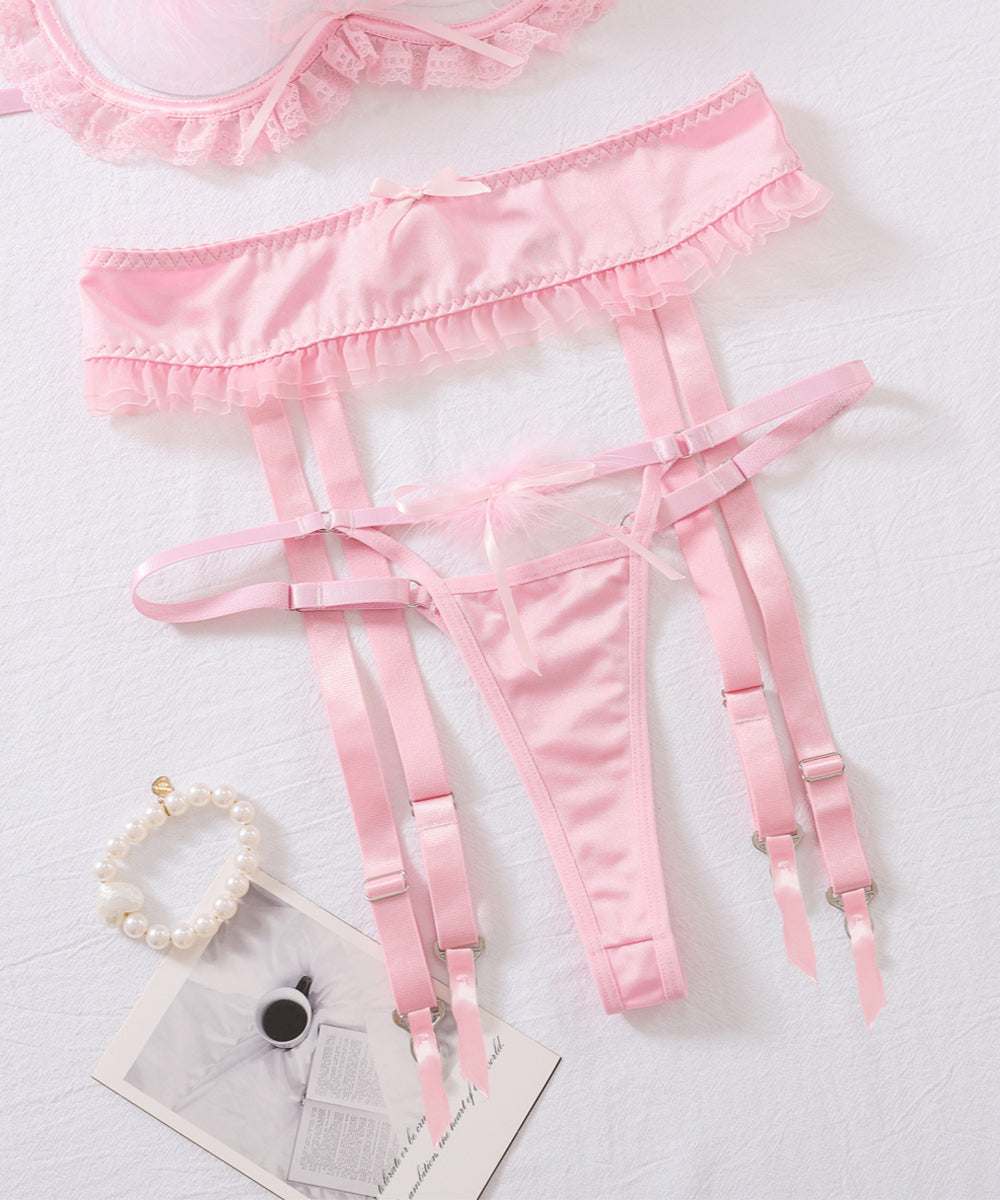 Sugar Tease Pink Feather Lingerie Set