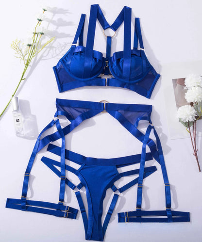 Siren Straps Strappy Satin Lingerie Set