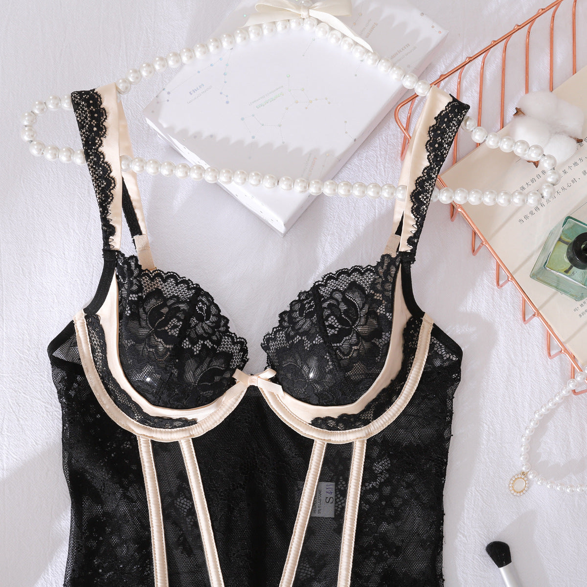 Moonlit Allure Corset Lingerie Set