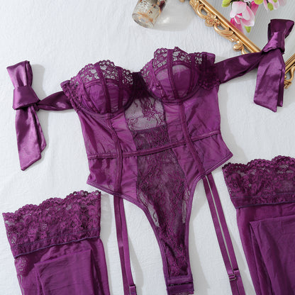 Velour Enchante Lace Bodysuit Set