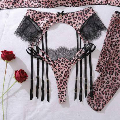 Wild Temptation Leopard Lace Lingerie Set