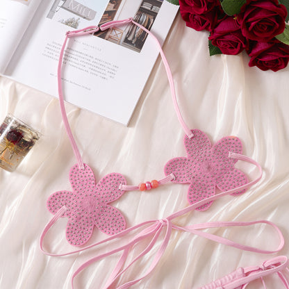 Petal Tease Pearl Flower Bikini Lingerie Set