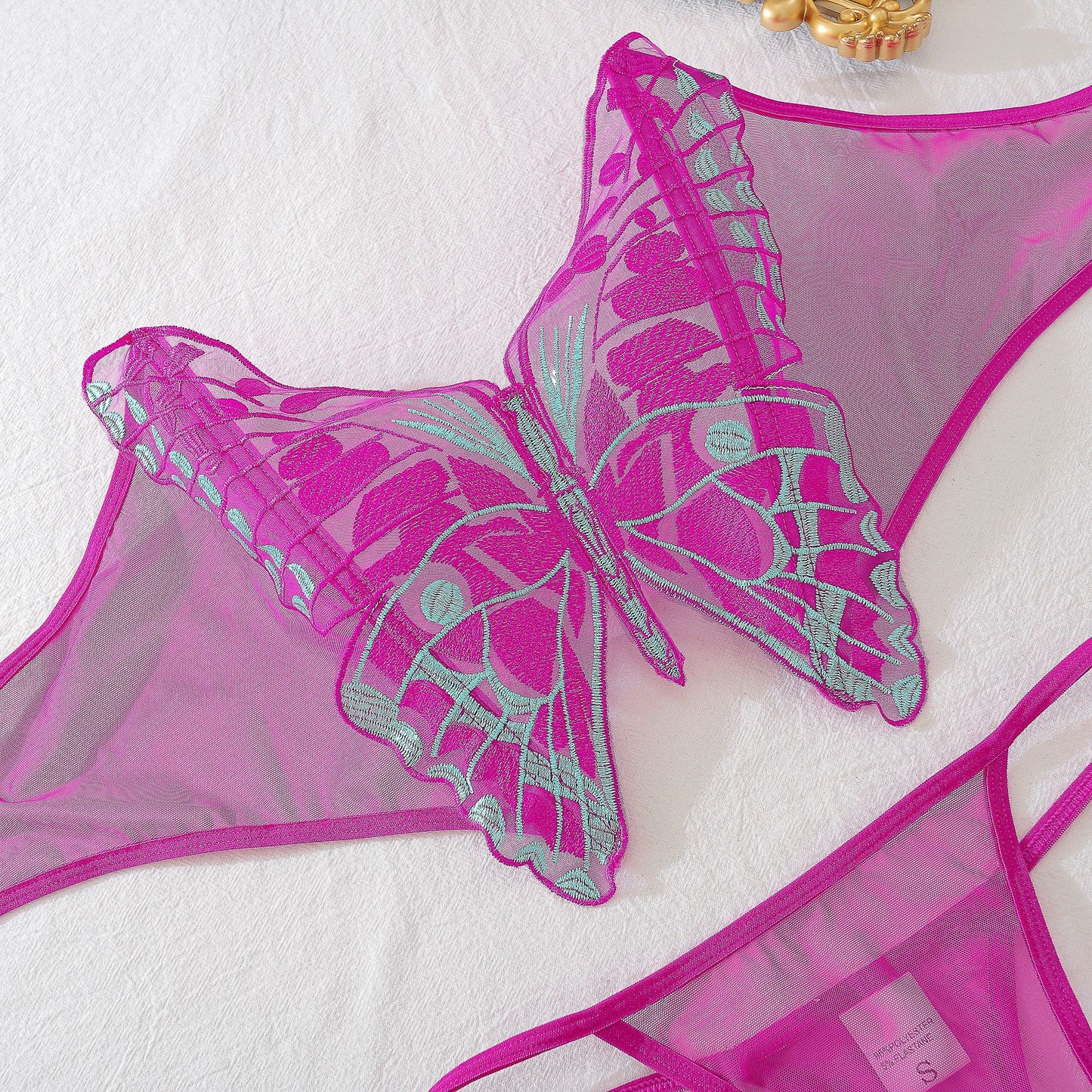 Butterfly Kiss Lingerie Set (Lavender & Rose Red)
