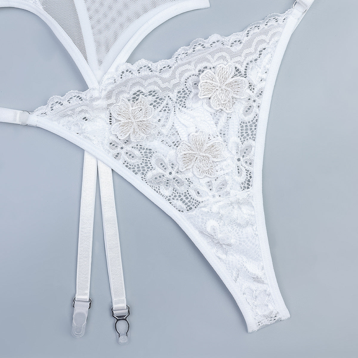 Bustier-Set mit Blumenstickerei „Celestial Blossom“
