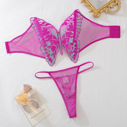 Butterfly Kiss Lingerie Set (Lavender & Rose Red)