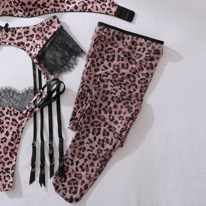 Wild Temptation Leopard Lace Lingerie Set