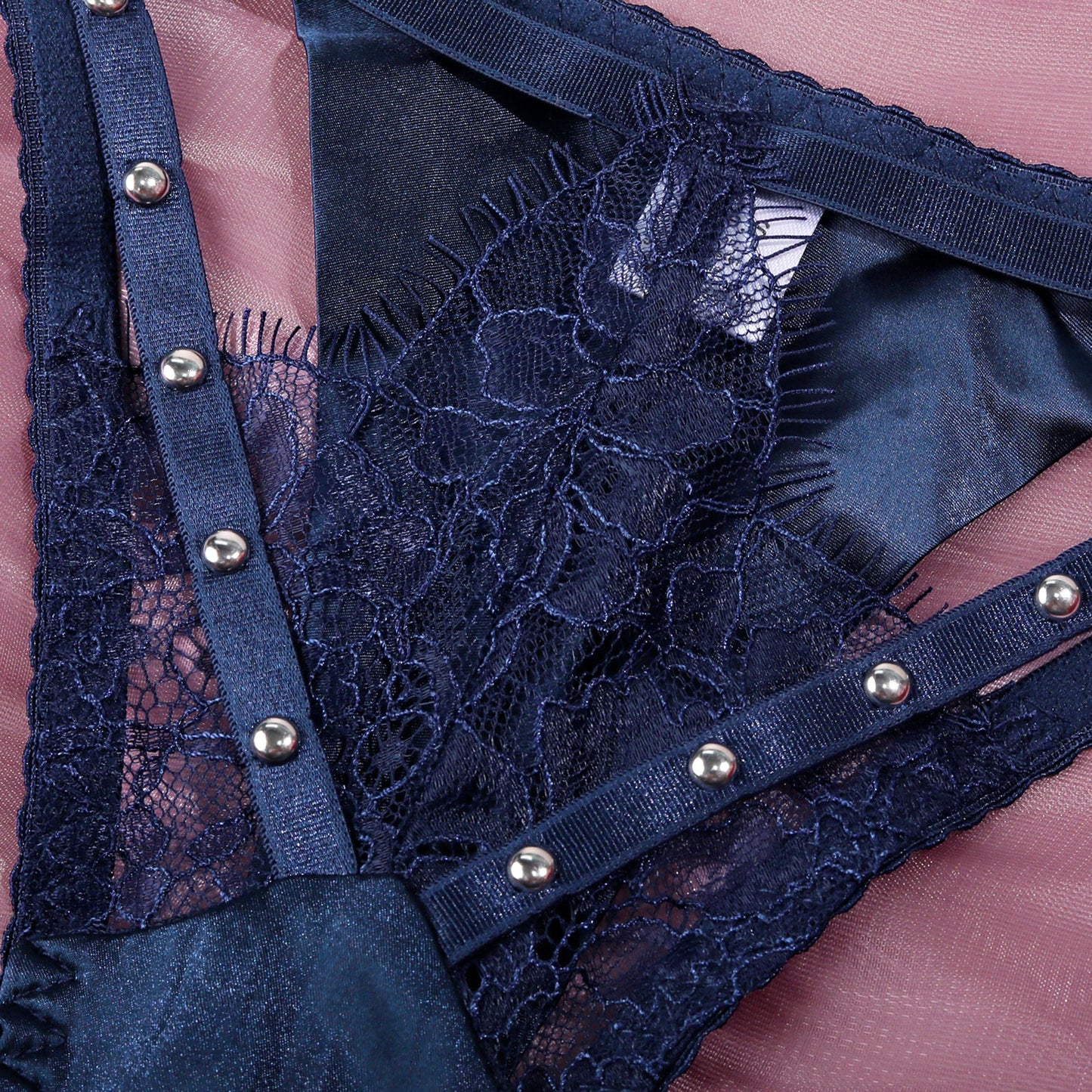Midnight Reverie Embellished Lingerie Set