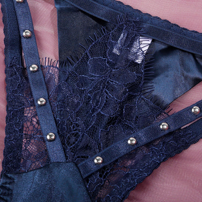 Midnight Reverie Embellished Lingerie Set