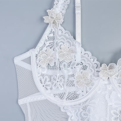Bustier-Set mit Blumenstickerei „Celestial Blossom“