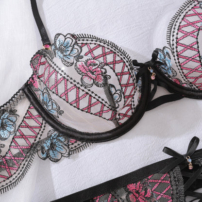Midnight Envy Floral Lingerie Set