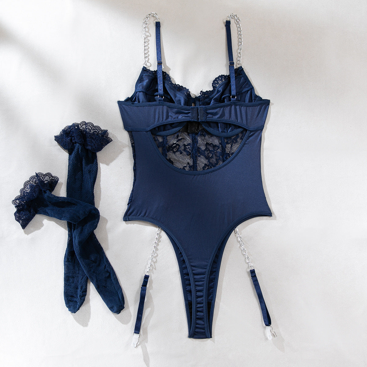 Sapphire Siren Lace Bodysuit Set