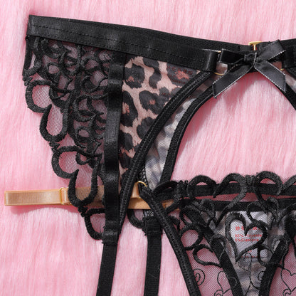 Savage Temptation Leopard Lace Corset Set