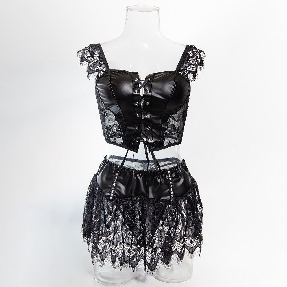 Schwarzes Dominion-Bustier-Set