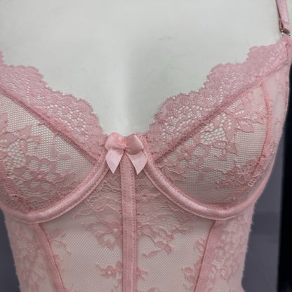 Ballett – Bustier-Set aus Spitze in Blush-Pink 
