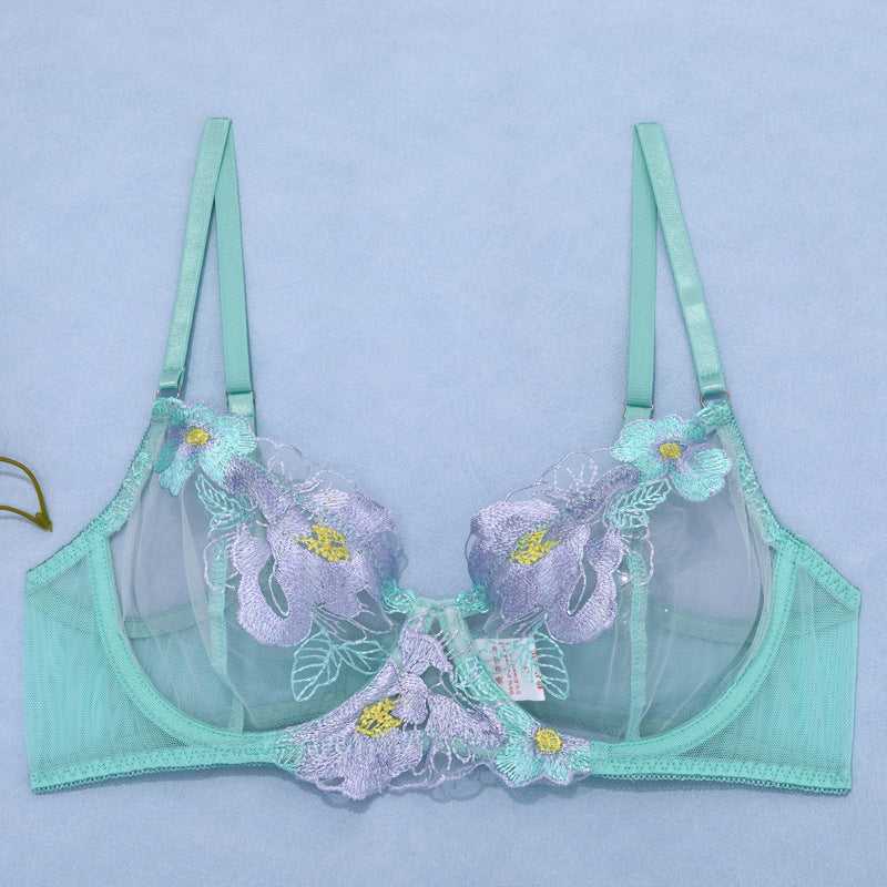 Opaline Mint Floral Embroidered Lingerie Set