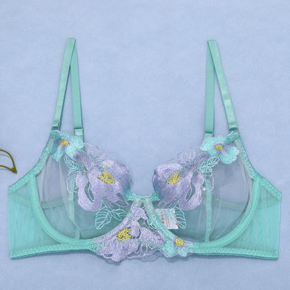 Opaline Mint Floral Embroidered Lingerie Set