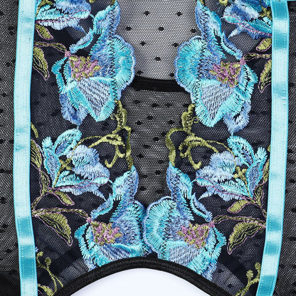 Sapphire Dusk Embroidered Bustier Set