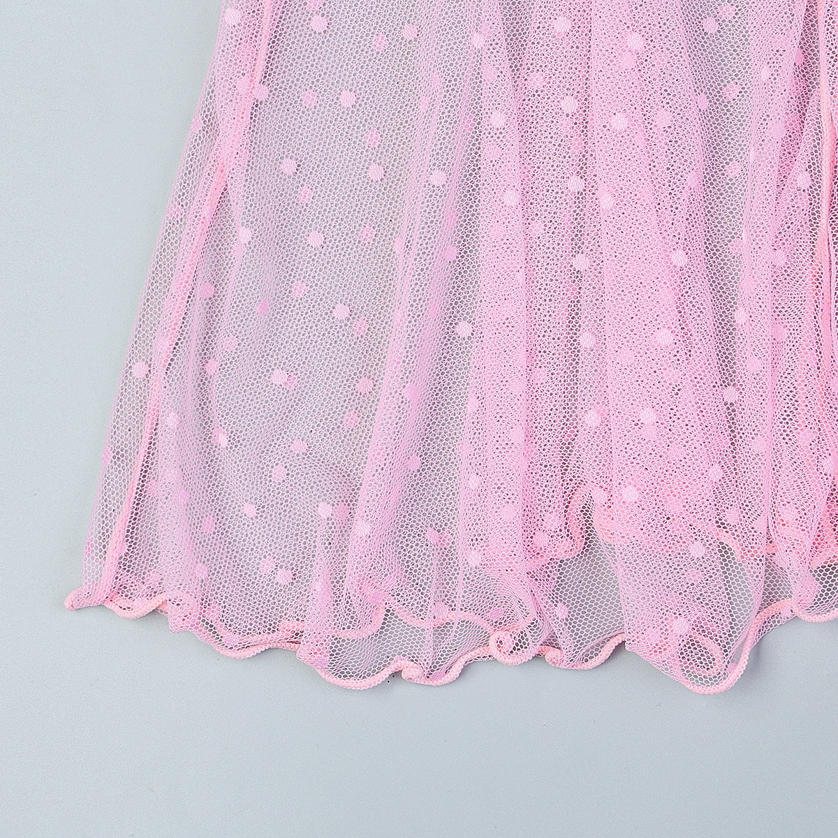 Conjunto de vestido de encaje lunar (morado y rosa)