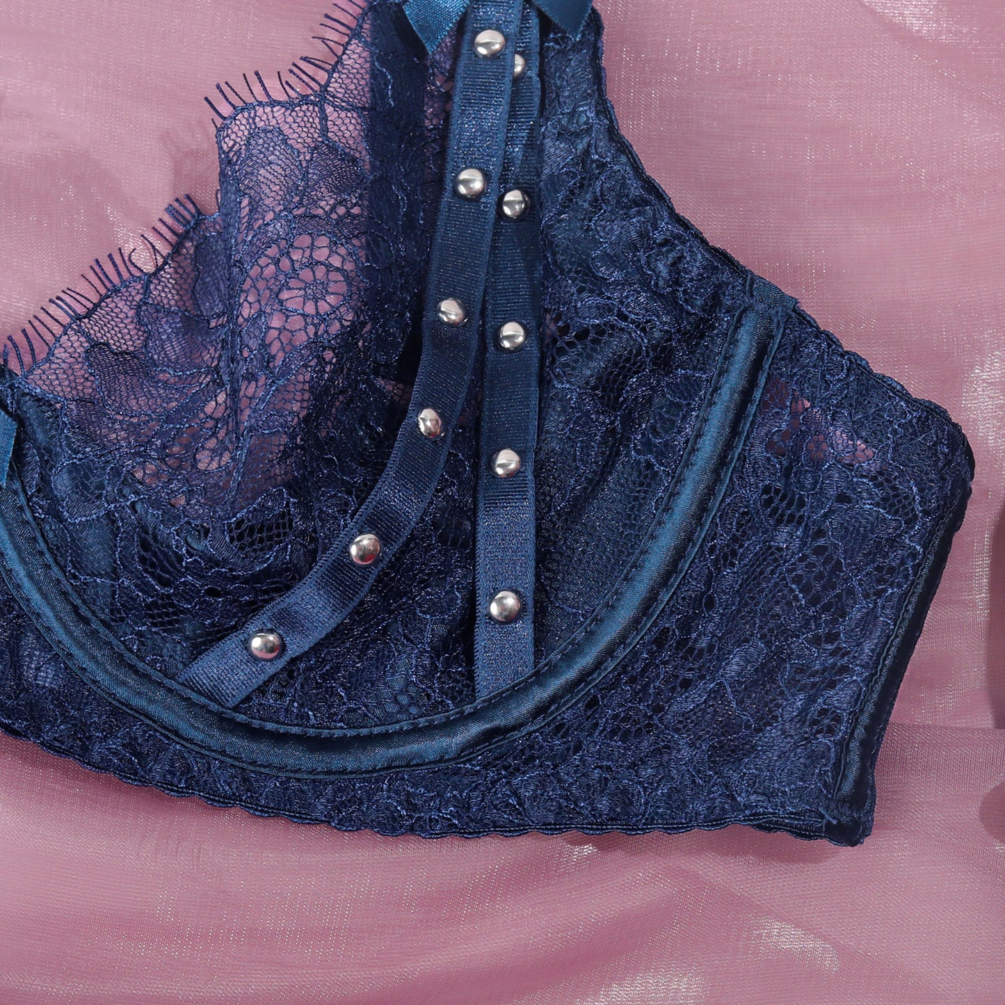 Midnight Reverie Embellished Lingerie Set
