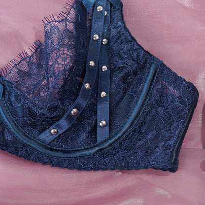 Midnight Reverie Embellished Lingerie Set