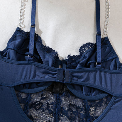 Sapphire Siren Lace Bodysuit Set