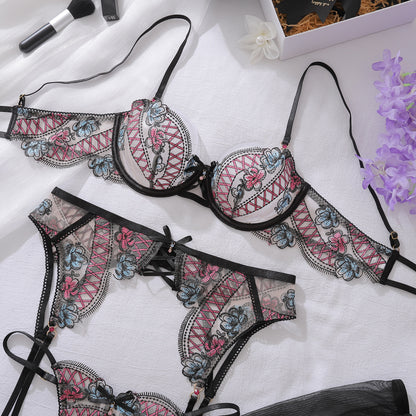 Midnight Envy Floral Lingerie Set