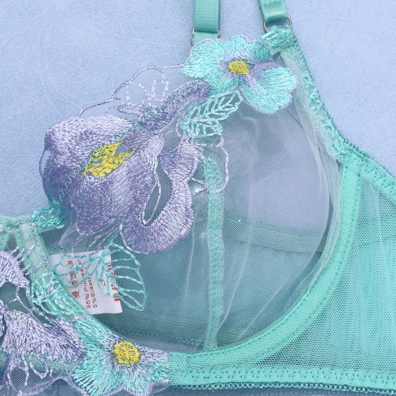 Opaline Mint Floral Embroidered Lingerie Set