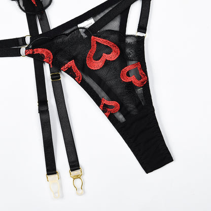 Heartthrob Affaire Embroidered Lingerie Set