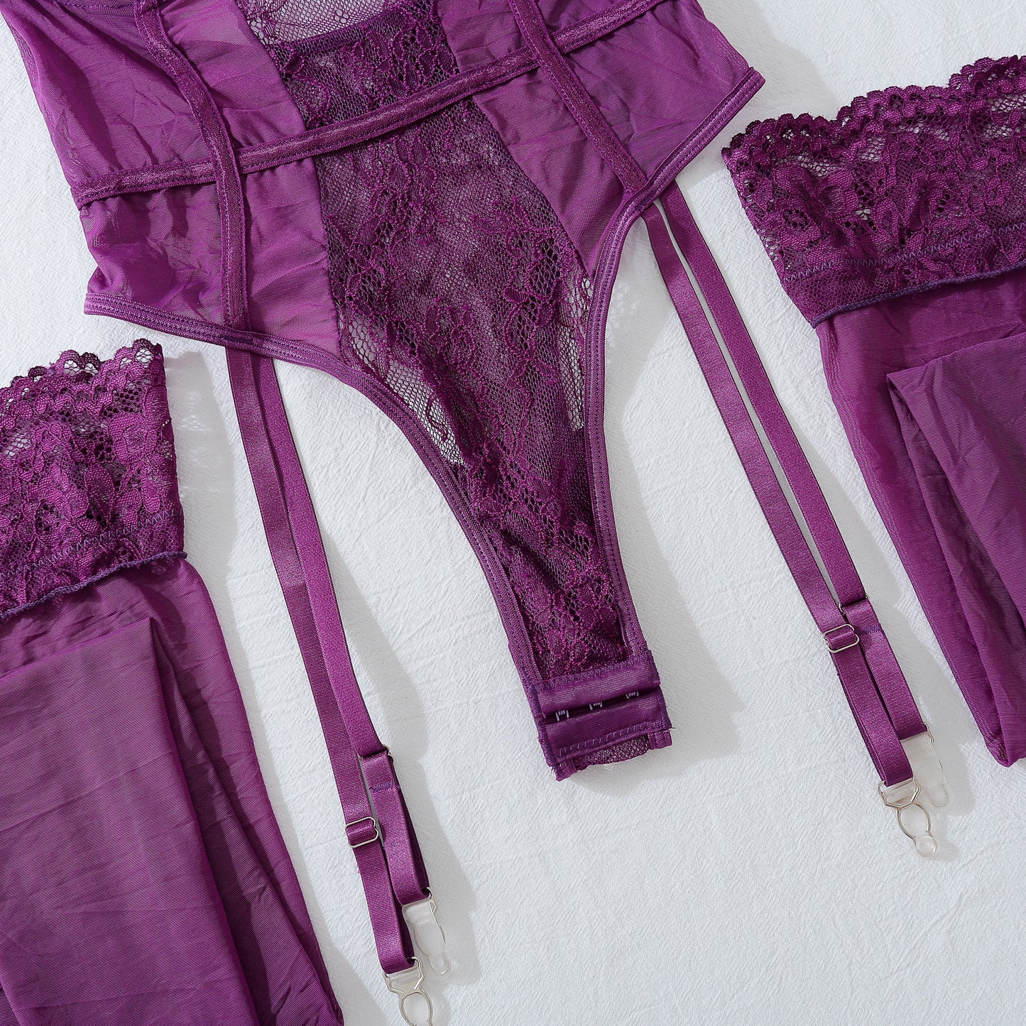 Velour Enchante Lace Bodysuit Set