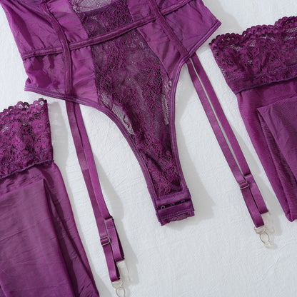 Velour Enchante Lace Bodysuit Set