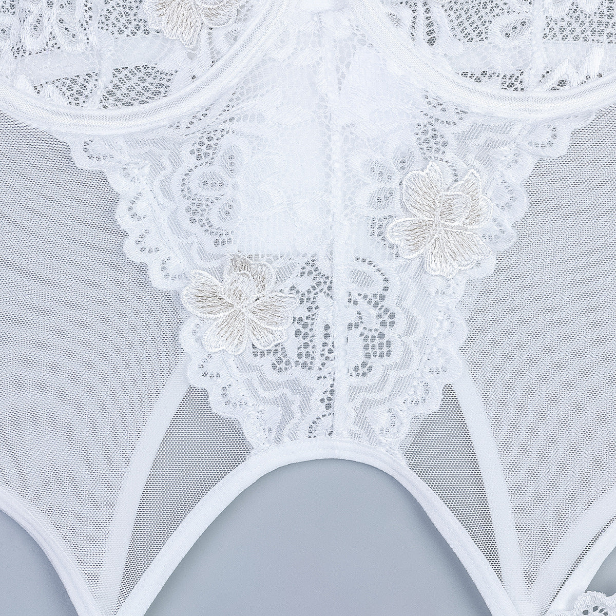 Bustier-Set mit Blumenstickerei „Celestial Blossom“