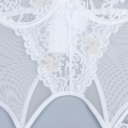 Bustier-Set mit Blumenstickerei „Celestial Blossom“