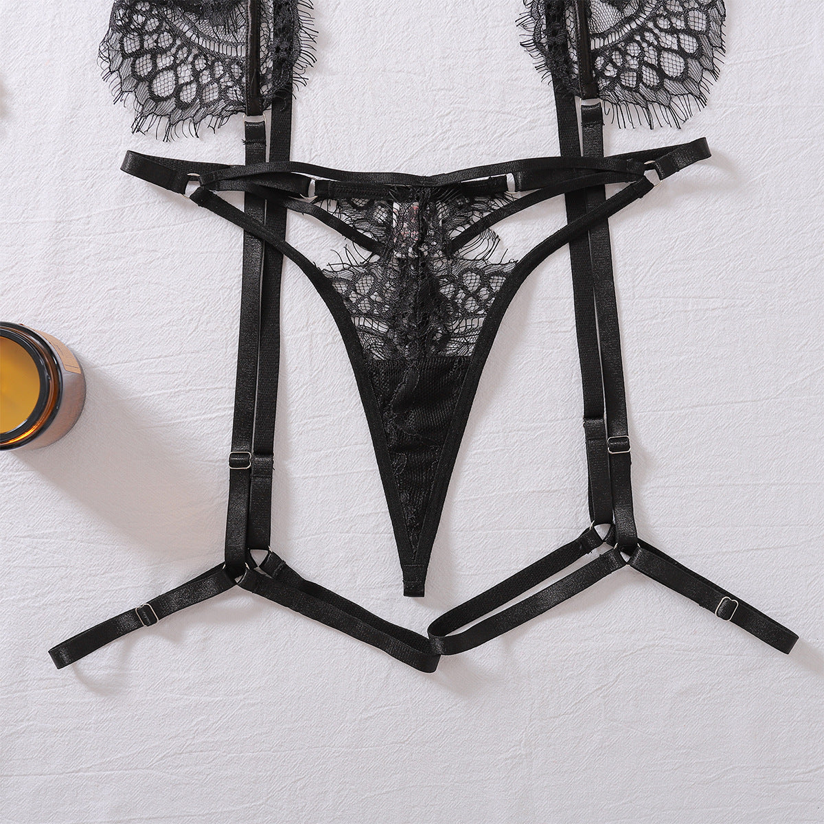 Peacock Enchantress Halter Lace Lingerie Set