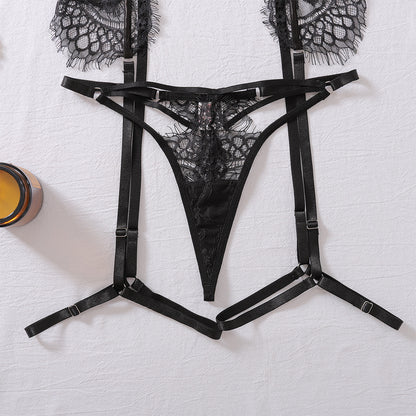 Peacock Enchantress Halter Lace Lingerie Set