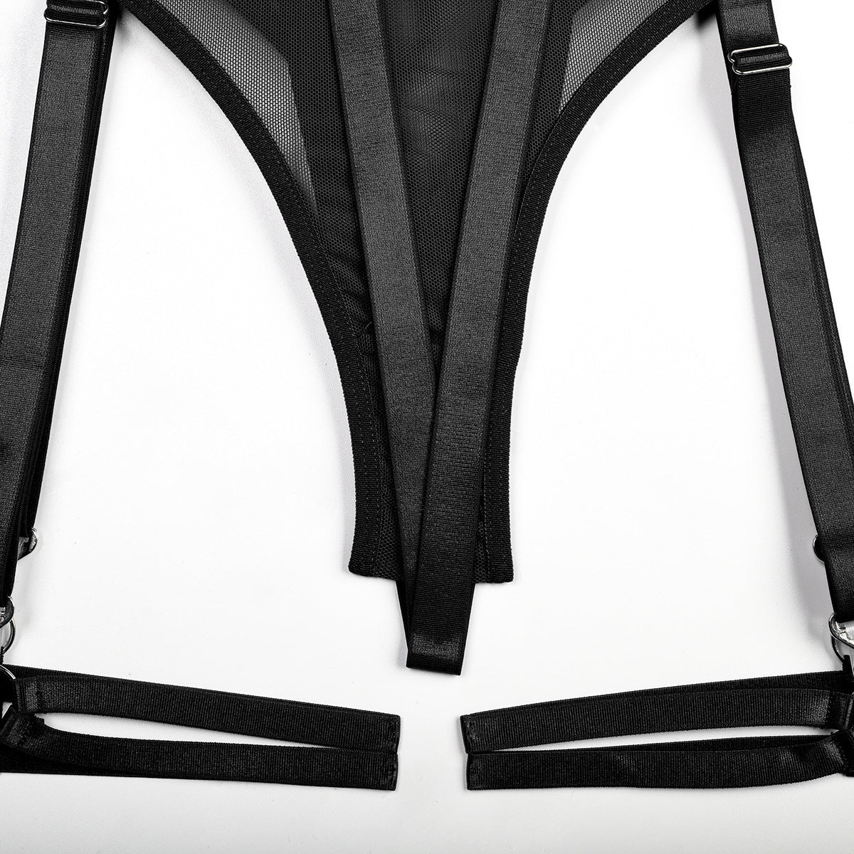 Seductress Symphony Strappy Chain lingerie Set (Black & Red)