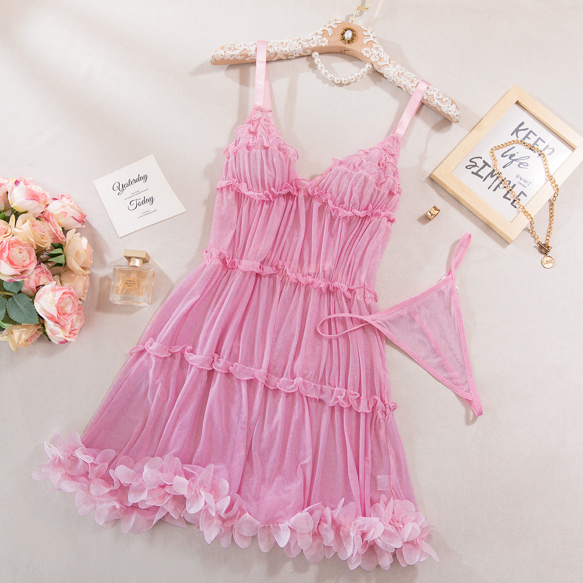 Pink Ruffle Dress Set