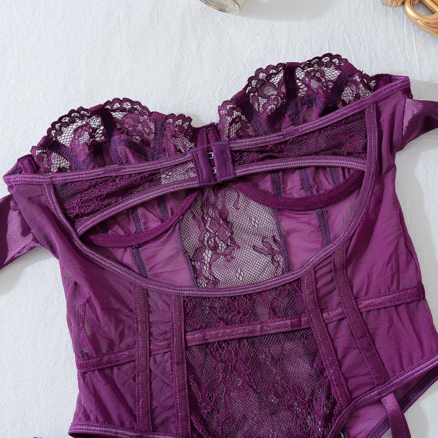 Velour Enchante Lace Bodysuit Set